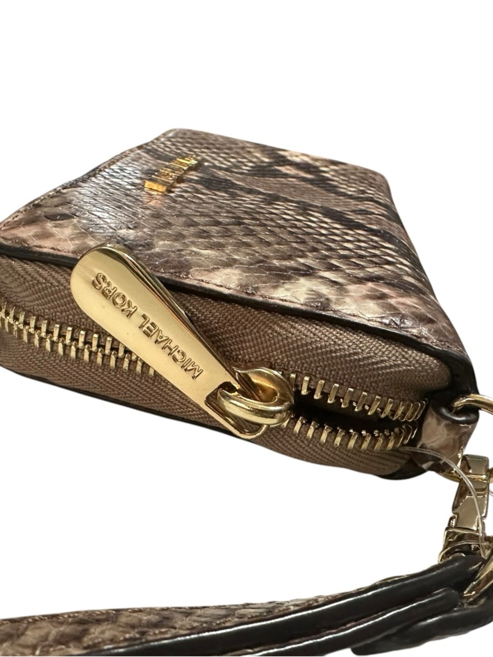 Michael Kors Jet Set Zip Around Python Embossed Wallet Wristlet - Picture 5 of 9